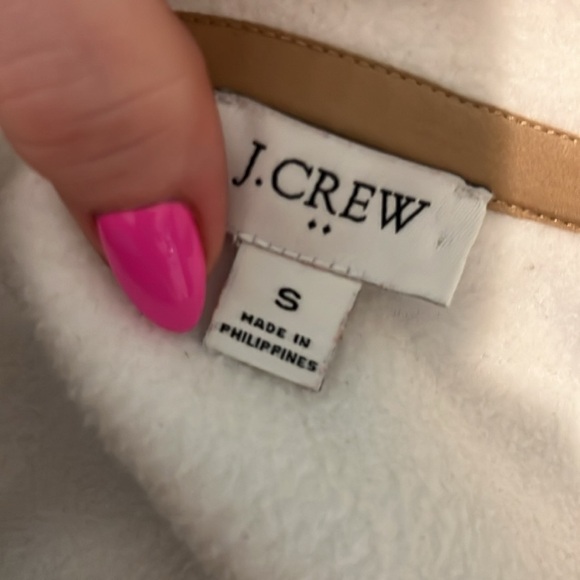 J Crew Factory Quilted Button Neck Sherpa Tunic Top Size Small Faux Fur - Picture 9 of 13